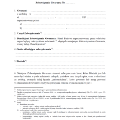 Zobowiązanie gwaranta, składane jako zabezpieczenie generalne w operacjach celnych, innych niż procedura tranzytowa, dokonywanych na terytorium Rzeczypospolitej Polskiej