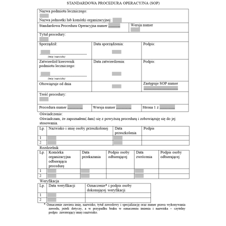 Standardowa procedura operacyjna (SOP)