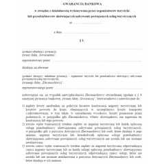 Gwarancja bankowa w związku z działalnością wykonywaną przez organizatorów turystyki lub przedsiębiorców ułatwiających nabywanie powiązanych usług turystycznych