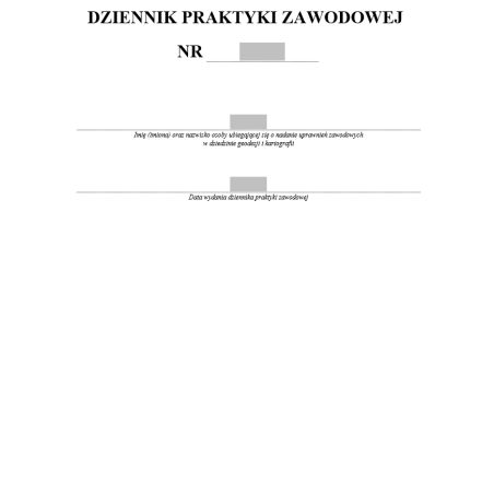 Dziennik praktyki zawodowej geodety i kartografa