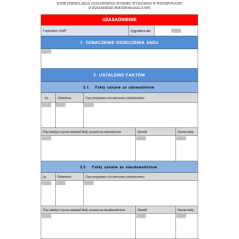 Uzasadnienie wyroku wydanego w postępowaniu o wznowienie postępowania (UWP)