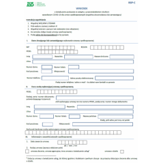 RSP-C Wniosek o świadczenie postojowe w związku z przeciwdziałaniem skutkom wywołanym COVID-19 dla umów cywilnoprawnych