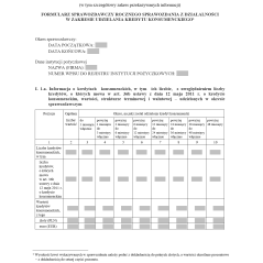 Formularz sprawozdawczy kwartalnego / rocznego sprawozdania z działalności w zakresie udzielania kredytu konsumenckiego