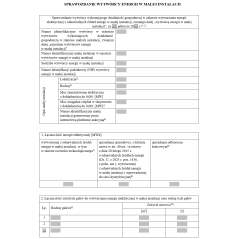 Sprawozdanie wytwórcy energii w małej instalacji