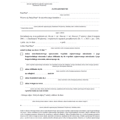 Zawiadomienie o wydaniu nakazu natychmiastowego opuszczenia wspólnie zajmowanego mieszkania i jego bezpośredniego otoczenia lub zakazu zbliżania się do mieszkania i jego bezpośredniego otoczenia, wydanych wobec osoby stosującej przemoc w rodzinie