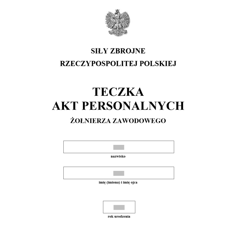 Teczka akt personalnych żołnierza zawodowego