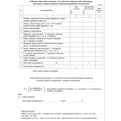 Kalkulacja stawki opłat za używanie 1 m2 powierzchni użytkowej lokalu mieszkalnego położonego w budynku wspólnoty mieszkaniowej/spółdzielni mieszkaniowej