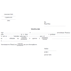 Kolejne wezwanie na rozprawę (posiedzenie) w przypadku zrzeczenia się immunitetu