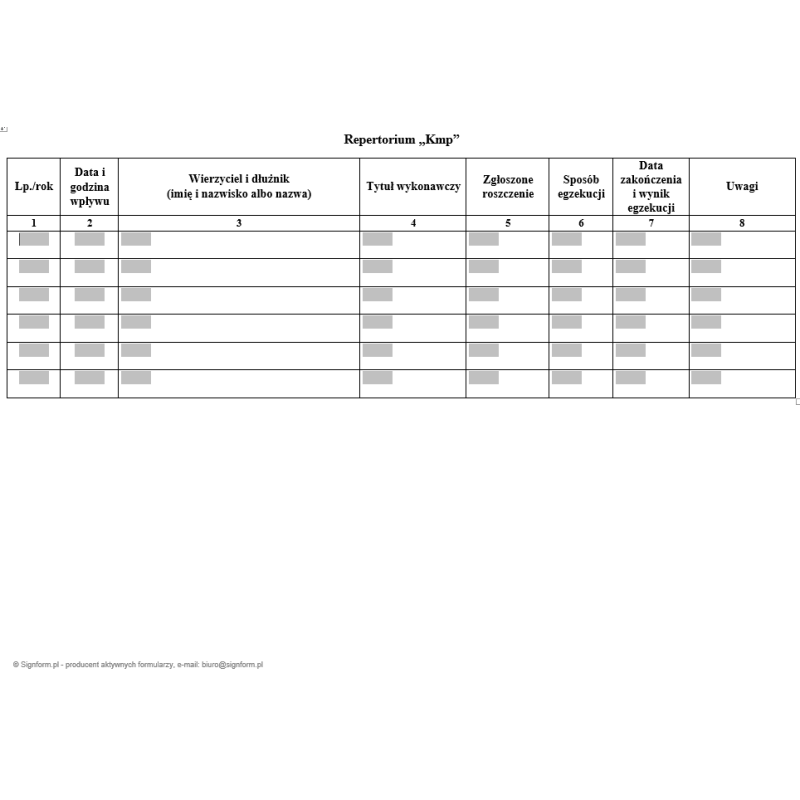 Repertorium "Kmp"