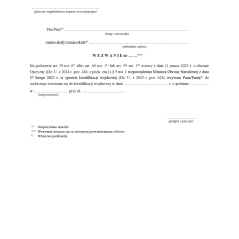 Wzory wezwań do kwalifikacji wojskowej
