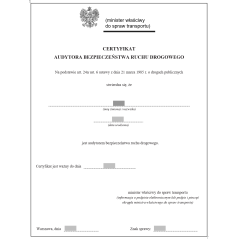Certyfikat audytora bezpieczeństwa ruchu drogowego