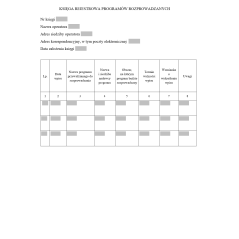 Księga rejestrowa programów rozprowadzanych