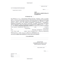 Wzór wniosku kierownika komórki organizacyjnej krajowej administracji skarbowej o akceptację zaprzestania czynności