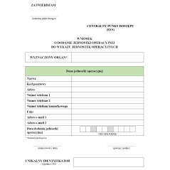 Wniosek o dodanie jednostki operacyjnej do wykazu jednostek operacyjnych