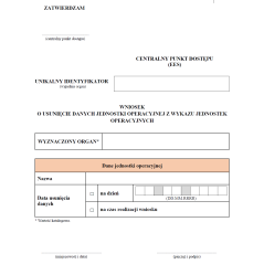Wniosek o dodanie / usunięcie / aktualizację danych jednostki operacyjnej do wykazu jednostek operacyjnych