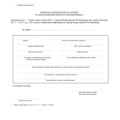 Wniosek / Wniosek zbiorczy o mianowanie na stopień w Agencji Bezpieczeństwa Wewnętrznego