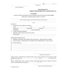 Formularze w sprawie prowadzenia rejestru statków powietrznych lotnictwa służb porządku publicznego