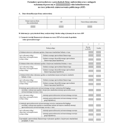 Formularz sprawozdawczy o przychodach firmy audytorskiej oraz usługach wykonanych przez nią na rzecz JZP / jednostek innych niż JZP