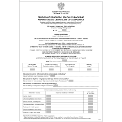 Certyfikat zgodności statku rybackiego