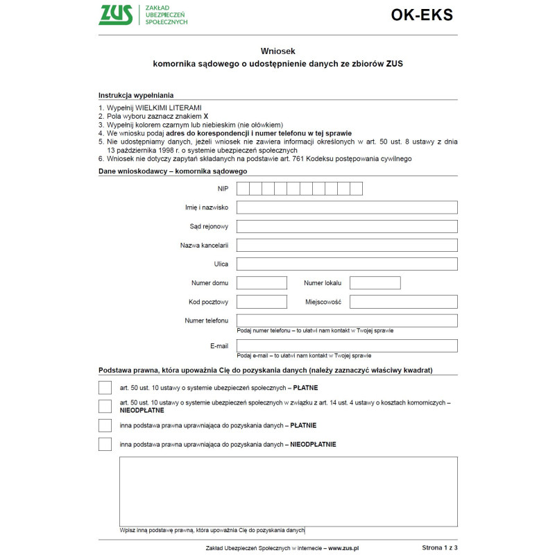 Wniosek OK-EKS