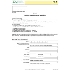 ZUS PR-1 Wniosek o pokrycie kosztów świadczeń zdrowotnych