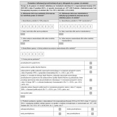 Formularz informacji przedstawianych przy ubieganiu się o pomoc De Minimis
