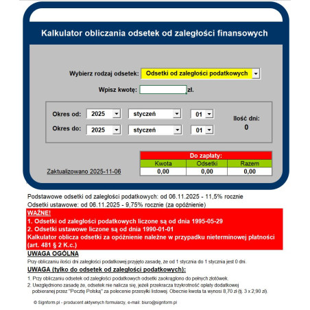 Kalkulator odsetkowy