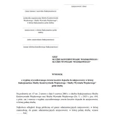 Wniosek o wypłatę zryczałtowanego zwrotu kosztów dojazdu do miejscowości, w której funkcjonariusz Służby Kontrwywiadu Wojskowego / Służby Wywiadu Wojskowego pełni służbę