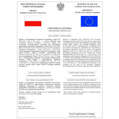 Wzór certyfikatu lotniska