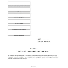 Wniosek w sprawie wyboru formy zakwaterowania funkcjonariusza Agencji Wywiadu