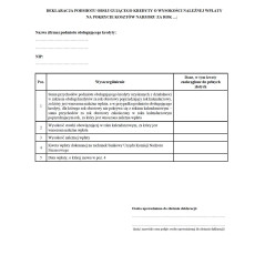 Deklaracja podmiotu obsługującego kredyty o wysokości należnej wpłaty na pokrycie kosztów nadzoru