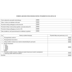 Formularz rocznego rozliczenia dotacji celowej na dofinansowanie funkcjonowania branżowych centrów umiejętności
