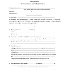 Oświadczenie o stanie majątkowym członka Rady Fiskalnej