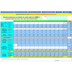 Kalkulator zaliczka MIESIĘCZNA na podatek 2025 - BEZ KWOTY WOLNEJ