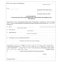 Zawiadomienie o wydaniu decyzji o przywróceniu uprawnienia do kierowania pojazdami