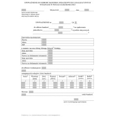 Upoważnienie do odbioru banderol podatkowych i legalizacyjnych wydawane w postaci elektronicznej