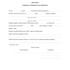 Protokół padnięcia zwierzęcia służbowego