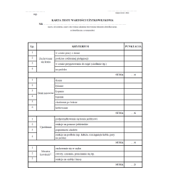 Karta testu wartości użytkowej konia