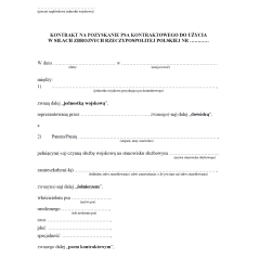 Kontrakt na pozyskanie psa kontraktowego do użycia w siłach zbrojnych Rzeczypospolitej Polskiej