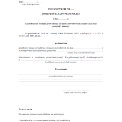 Postanowienie Komendanta Głównego Policji o przedłużeniu terminu prowadzenia czynności dowodowych na czas oznaczony powyżej 2 miesięcy