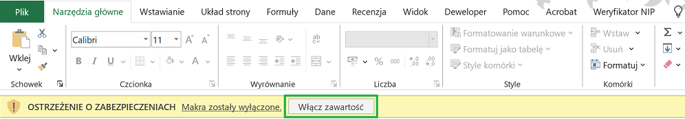 włączenie makr