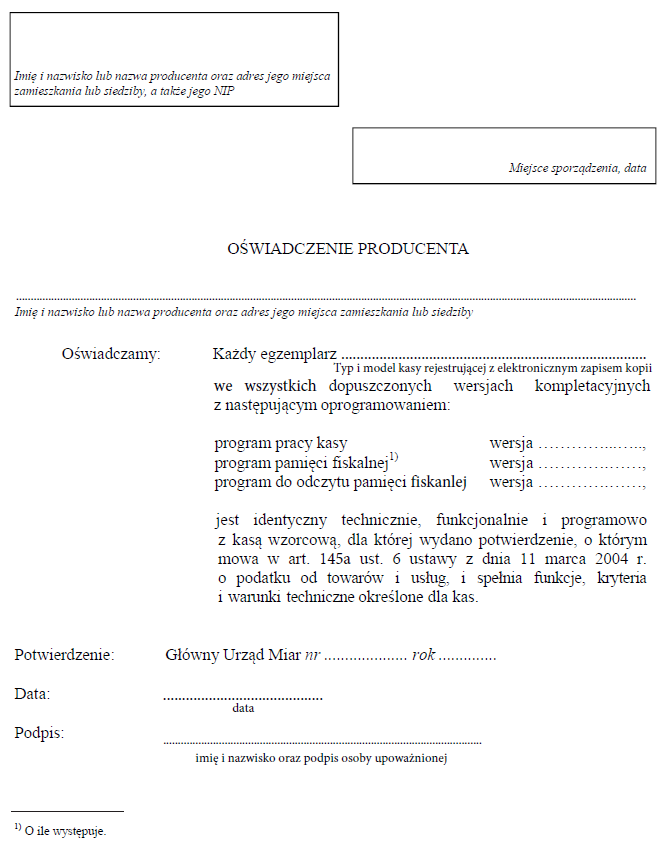 Wzory dotyczące kas rejestrujących z elektronicznym zapisem kopii