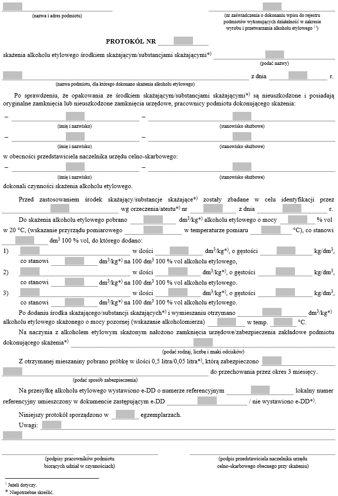 Wzory dokumentacji dotyczące wyrobów akcyzowych i znaków akcyzy