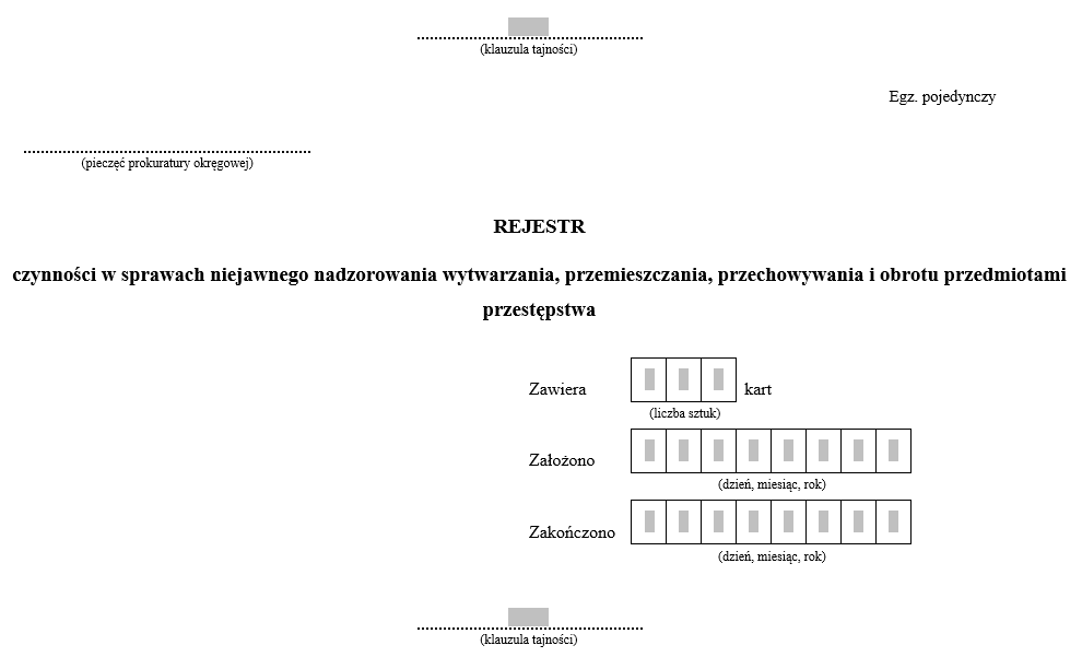 Wzory dokumentowania obrotu przedmiotami przestępstwa - Straż Graniczna