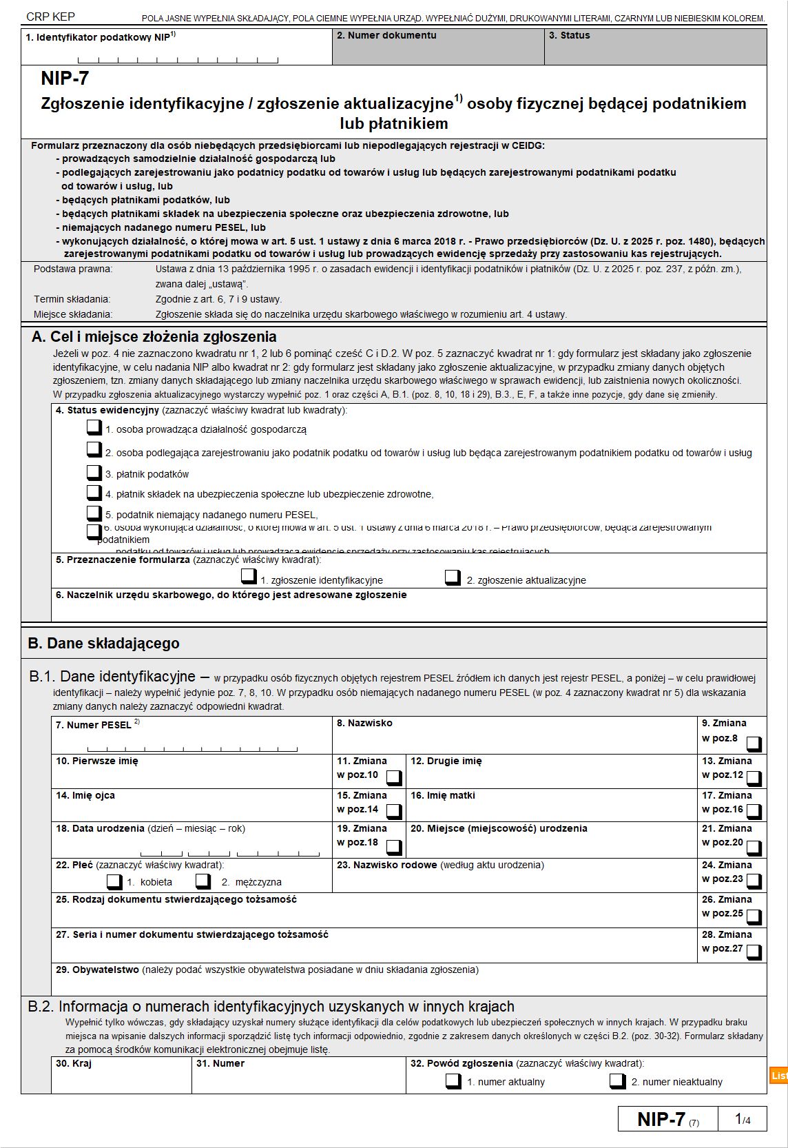 Nowe wzory NIP-7 i ZAP-3 na 2026 rok. Pobierz interaktywne formularze Excel